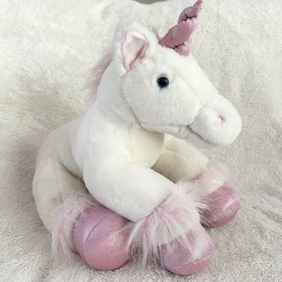 Build A Bear Workshop Unicorn Plush White Pink Sparkle Stuffed Animal - Picture 1 of 5